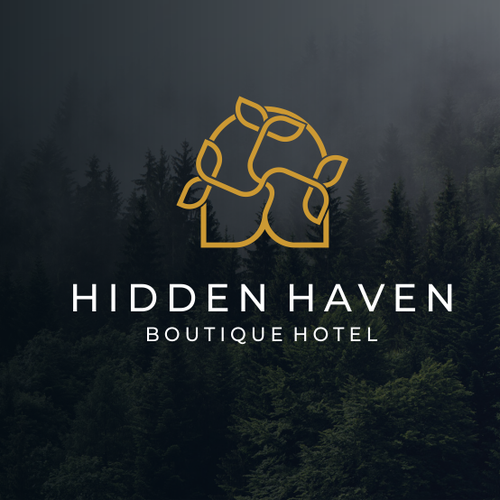 Best logo with the title 'HIDDEN HAVEN BOUTIQUE HOTEL LOGO'