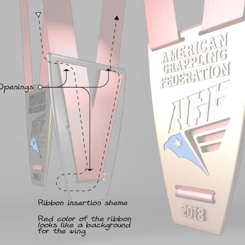 Medal design with the title 'The AGF host Brazilian Jiu Jitsu tournaments in the US medal'
