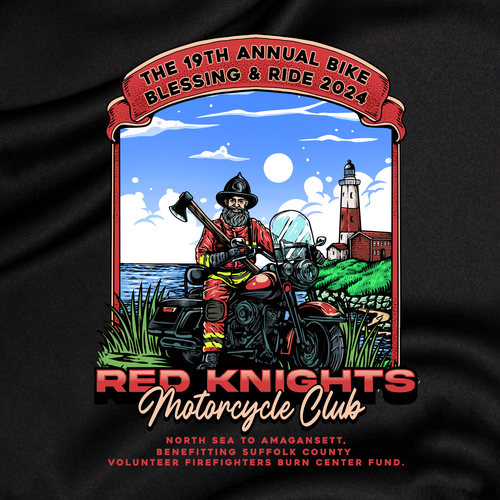 Motorcycle club design with the title 'Firefighter motor club'