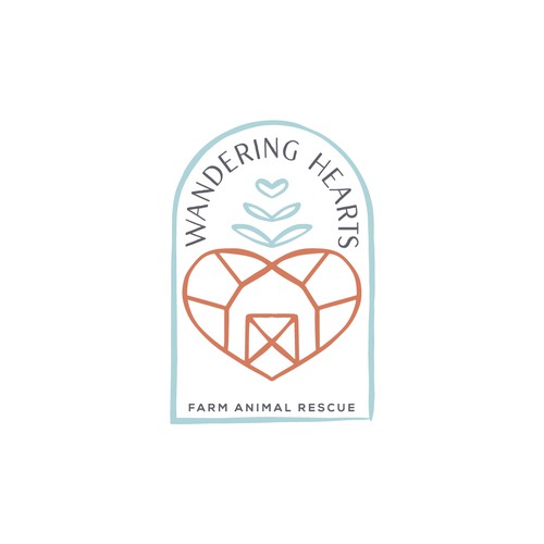 Nature logo with the title 'Heart barn'