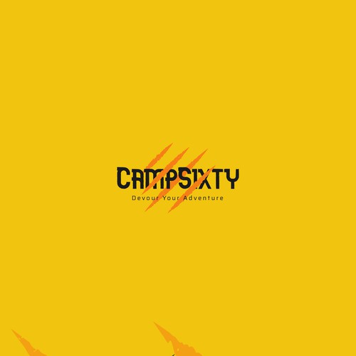 Orange and black logo with the title 'CampSixty Logo Concept'