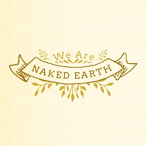 Nature logo with the title 'Raw, natural skincare brand WE ARE NAKED EARTH needs simple striking logo'