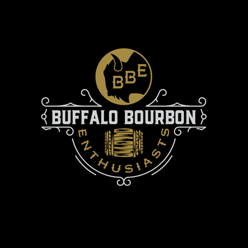Bull logo with the title 'buffalo bourbon enthusiasts logo'
