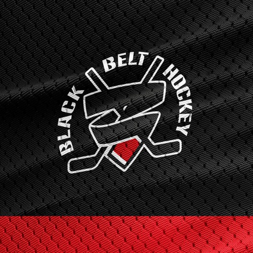 Ice hockey design with the title 'Black Belt Hockey Logo'