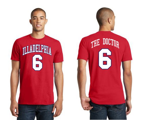 Red t-shirt with the title 'Basketball Nickname Design'