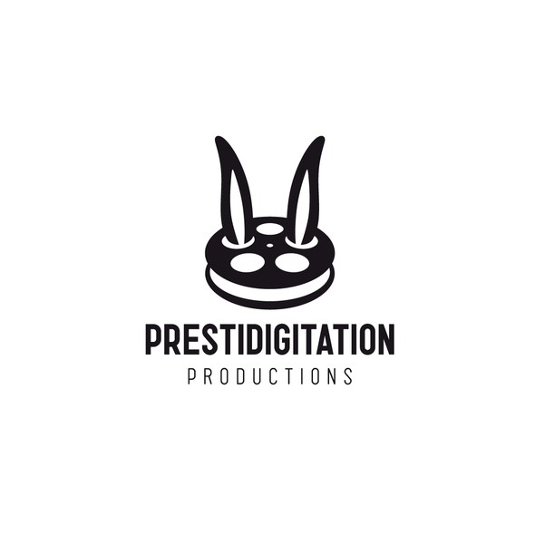 Film reel design with the title 'Prestidigitation Productions'