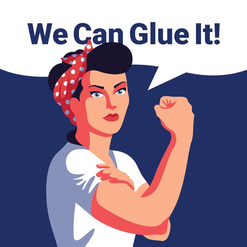 Sexy artwork with the title 'Modern Rosie the Riveter'