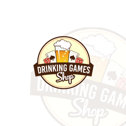 Dice design with the title 'Drinking Games Shop'