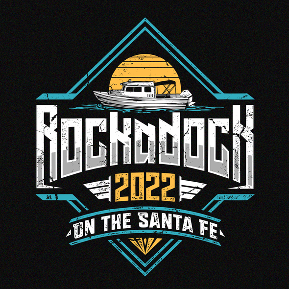 Boat t-shirt with the title 'RockaDock Event Shirt '