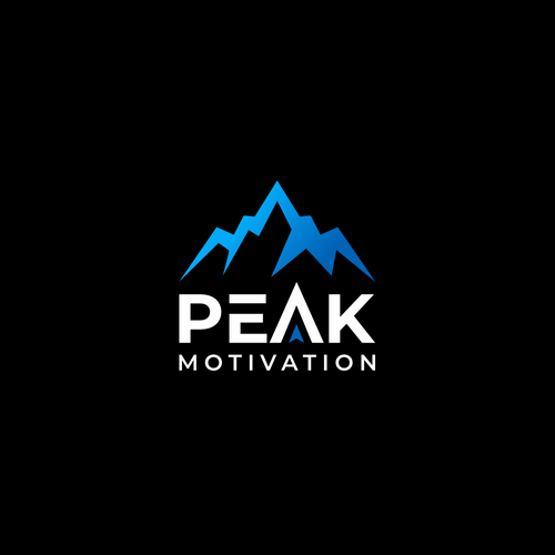 Mountain logo with the title 'Peak Motivation Logo'