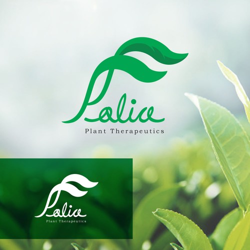 Background logo with the title 'Plant Therapeutics Logo Design'