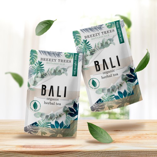 Texture design with the title 'Organic Tea Pouch Design'