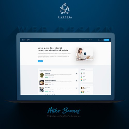 Retail website with the title 'Blue Rosa'