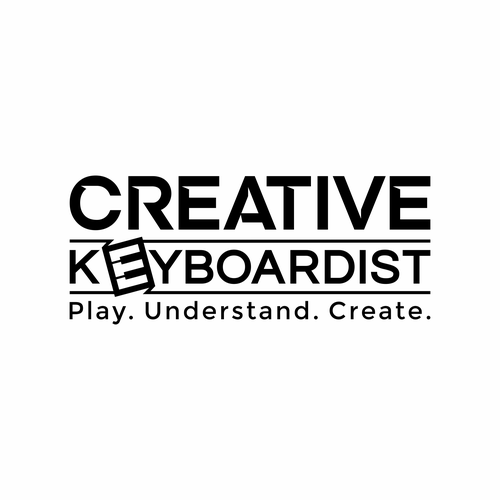 Piano logo with the title 'Logo for Creative Keyboardist'
