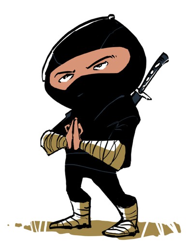 Digital art illustration with the title 'Ninja'