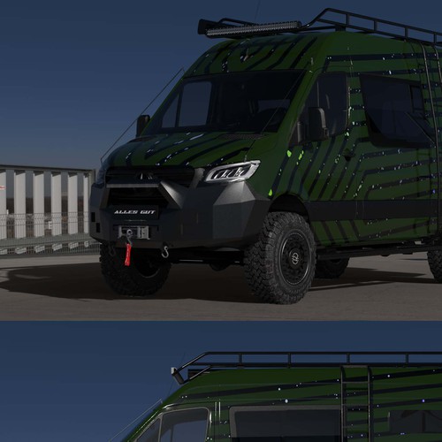 Off-road design with the title 'Van wrap - modern nomad'