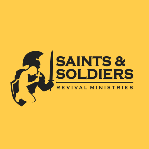 Saint logo with the title 'Logo Concept Saints and Soldiers'