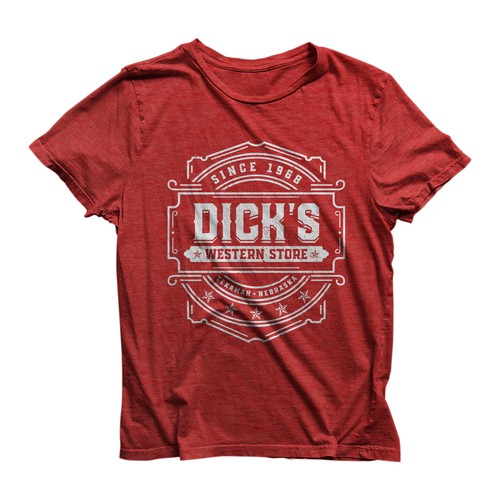 Western design with the title 'Dick's Western Store t-shirt design'