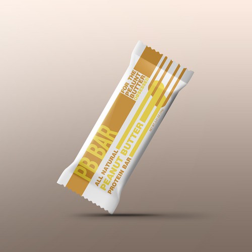 Protein bar packaging with the title 'Simple line -peanut butter protein bar'