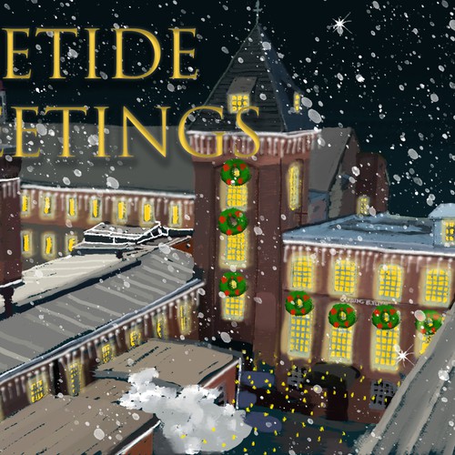 Christmas artwork with the title 'PostCard illustrated Design'