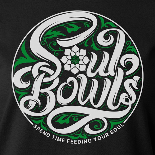 Yoga t-shirt with the title 'soul bowls'