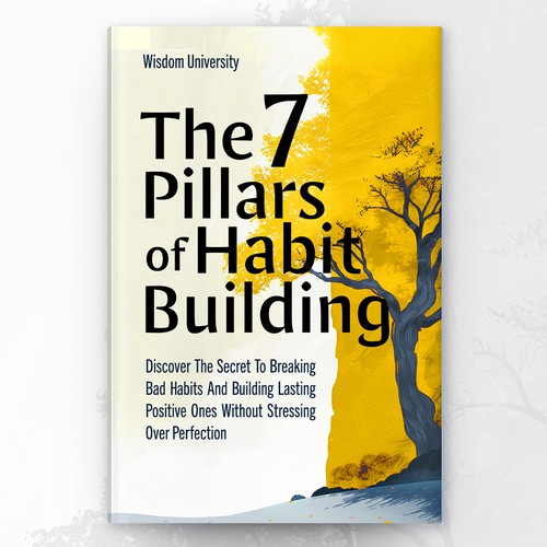 Yellow book cover with the title 'Book Cover Design for Habit Building '