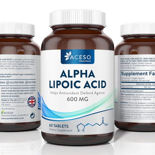 Label packaging with the title 'Vitamin Supplement Label Design'