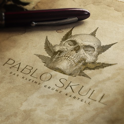 Kick-ass logo with the title 'Pablo Skull logo design'