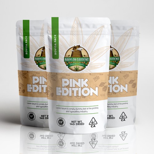 Hemp packaging with the title 'cannabis bag design'