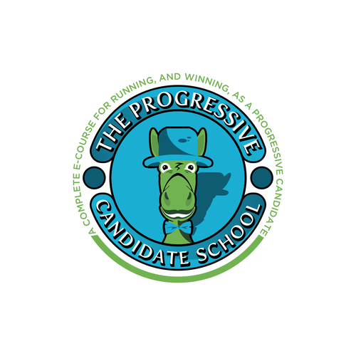 Politics logo with the title 'The Progressive Candidate School'