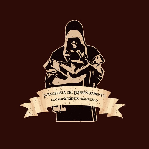 Monk design with the title 'Logo design for a mystery inspirational blog'