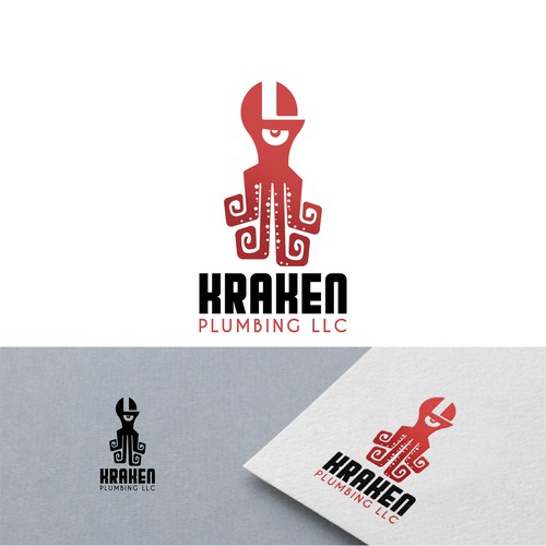 Digital art logo with the title 'Kraken Plumbing'