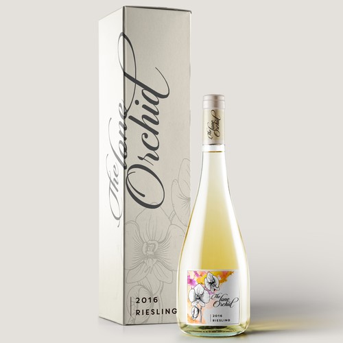 Orchid design with the title 'label design wine'