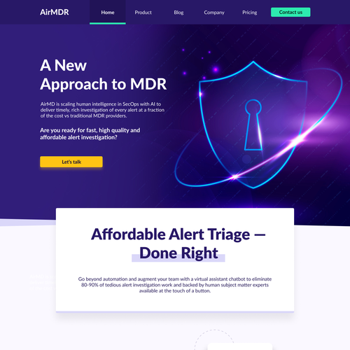 IT website with the title 'Bold landing page for a cyber security firm'