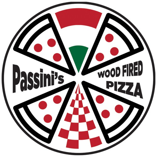 Italian cuisine logo with the title 'Passini's Pizzeria Logo #2'