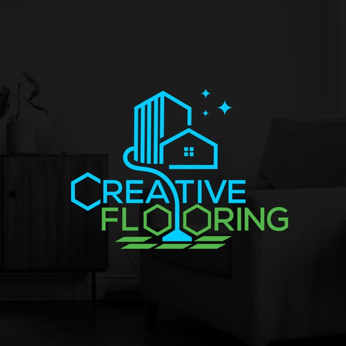 Tile design with the title 'Creative Flooring - Logo Design'