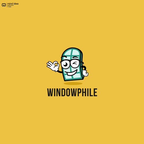 Window logo with the title 'Mascot logo design for windowphile'