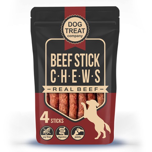 Meat packaging with the title 'Retro package design concept for beef sticks'