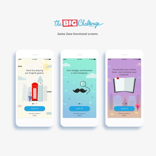 Interface design with the title 'Game Zone App'