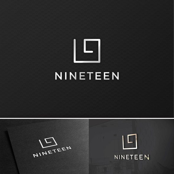 Circle swirl logo with the title 'Concept logo made for Golf ranch called Nineteen'