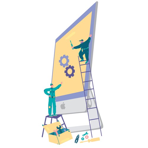 Technology book cover with the title 'illustration for a magazine '