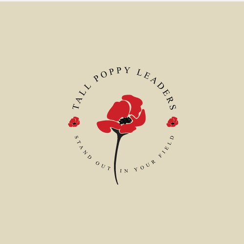 Brush stroke logo with the title 'Logo for Tall Poppy Leaders'