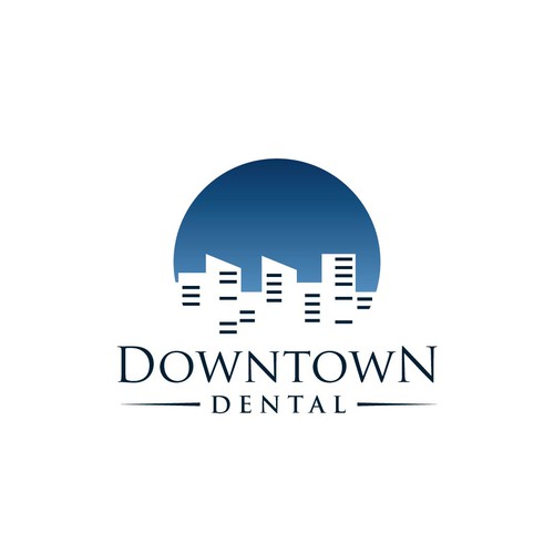 Skyline design with the title 'Downtown Dental Logo'