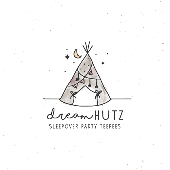 Teepee logo with the title 'Dream huts'