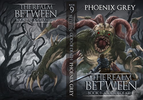 Fantasy design with the title 'The real between book 9'