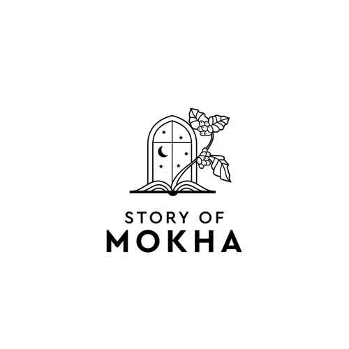 Window design with the title 'Logo for coffee company'