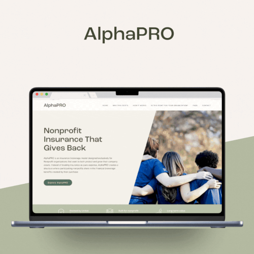 Design with the title 'AlphaPRO Website'