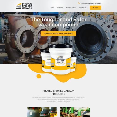 Product website with the title 'Epoxy Distribution company'