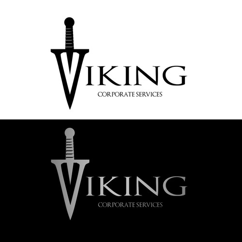 Viking ship logo with the title 'Logo design.'