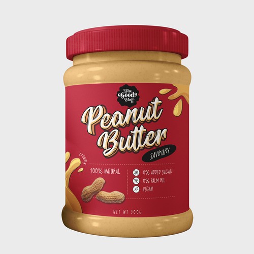 Butter label with the title 'Peanut Butter Label Design'
